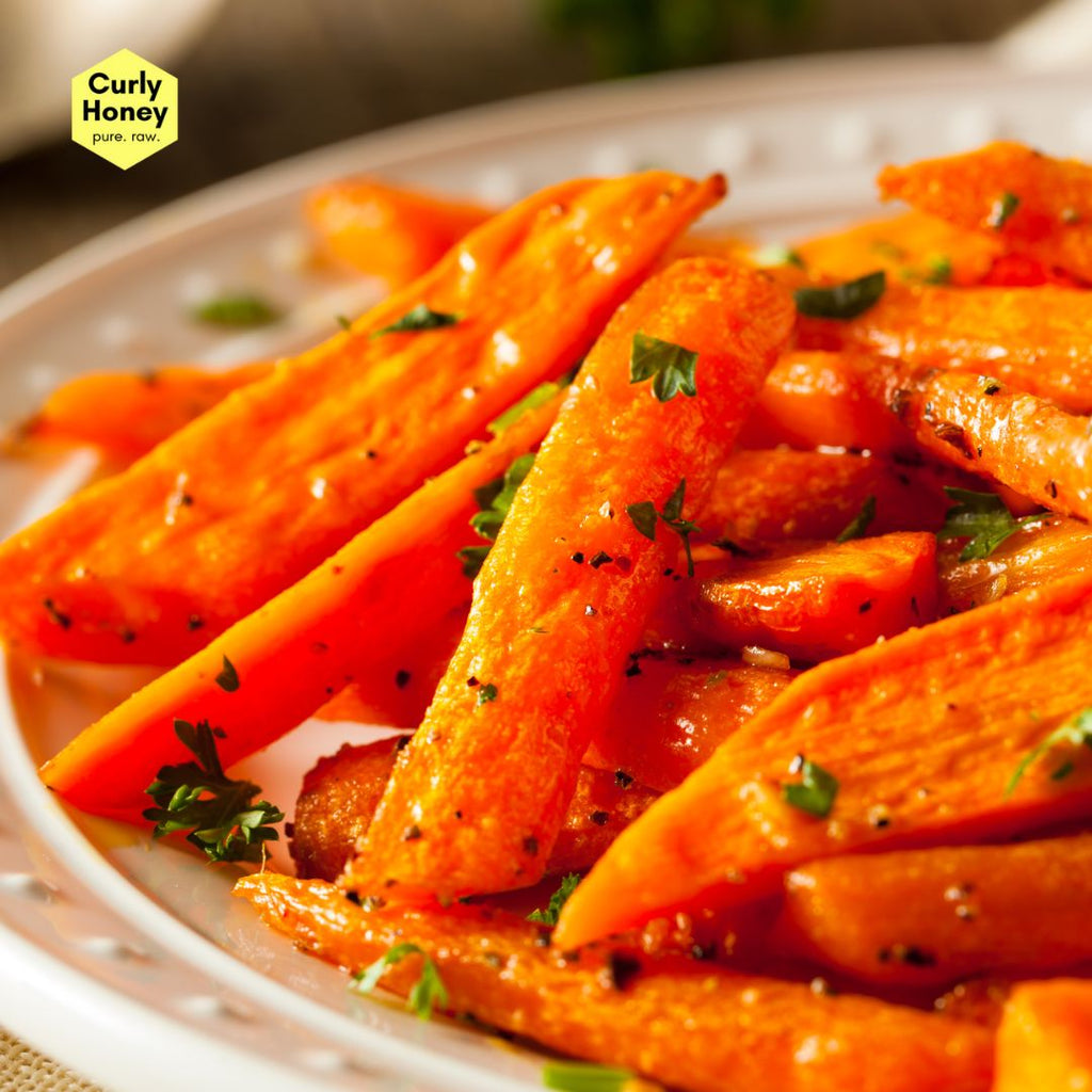 Savoury Curly Honey-Glazed Roasted Carrots